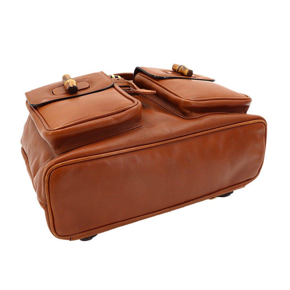Gucci Bamboo Backpack, Leather, Brown, Gold Hardware, 003.1998.0016 - Picture 4 of 10